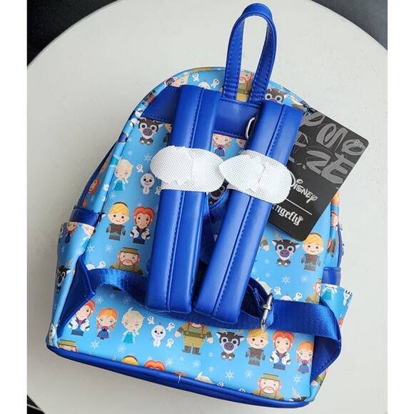 Loungefly Disney Frozen Chibi Mini Backpack Elsa Anna Olaf Bag AOP Vegan Leather - Picture 9 of 13